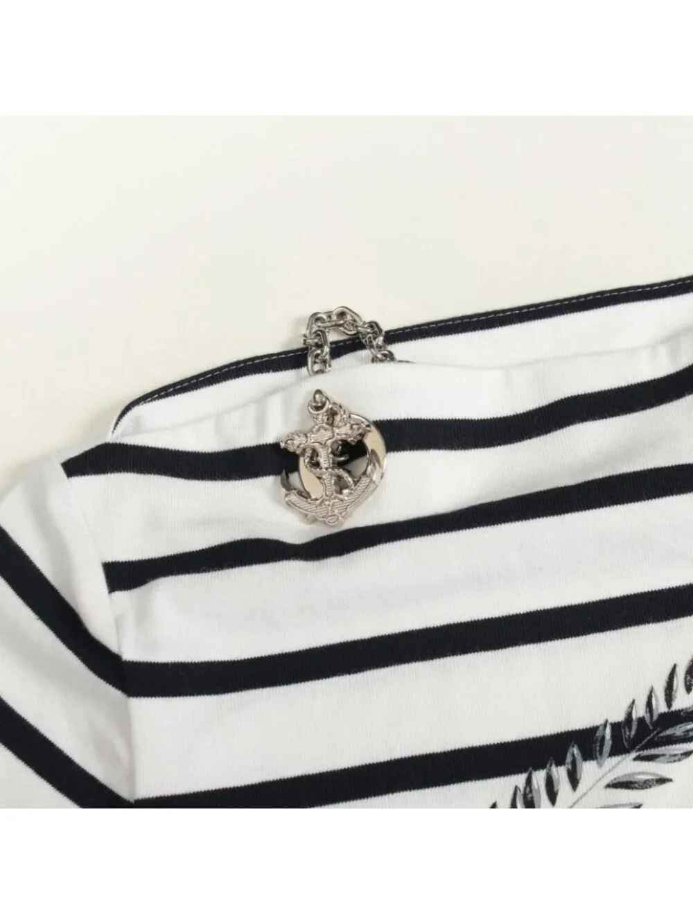 Louis Vuitton Short Sleeve T-Shirt Border with Anchor Chain Kfk Cotton